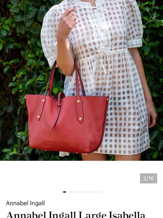 Annabel Ingall Handbags - NEW Annabel Ingall Red Pebbled Leather Tote with Gold Accents